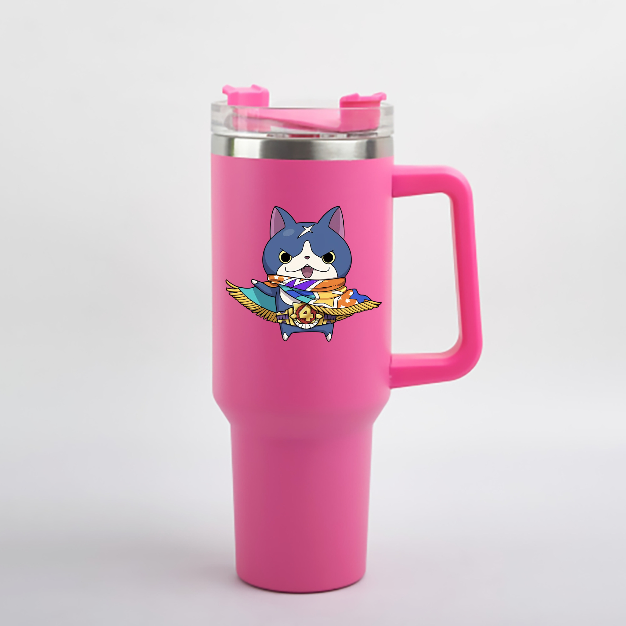 （画像用） 妖怪ウォッチ Yo-kai Watch 1200mL車用タンブラー - クリスタルステッカー（プラスチックストロー付き）